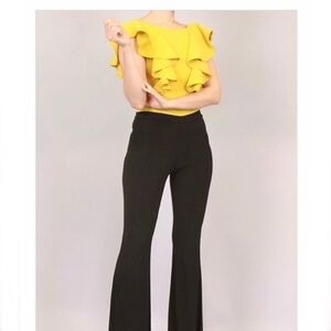 Patsy Yellow Ruffle Top